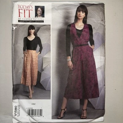 Vogue V1580 Wide Pants Overalls Sizes 10 - 28 (A - J) Betzina Sewing Pattern - Image 1 of 4