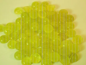 Pepitas de vidrio - piedras muggles - piedras decorativas, en amarillo clavado, Ø 17 mm, hasta 200 g - AE1189 - Imagen 1 de 6