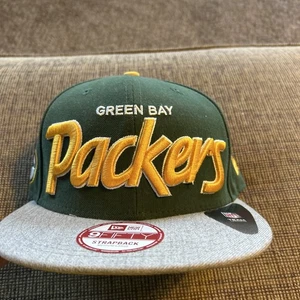 New Era Green Bay Packers Main Script 9FIFTY Strapback Hat Adult Unisex BNWT - Picture 1 of 9