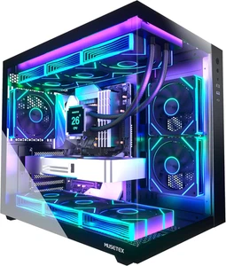 ATX PC Case,6 PWM ARGB Fans Pre-Installed,360Mm RAD Support,Type-C Gaming PC Cas - Afbeelding 1 van 9