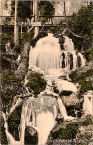 Cartolina d'epoca - Crystal Drop Falls California, 1909 francobollo - Foto 1 di 2