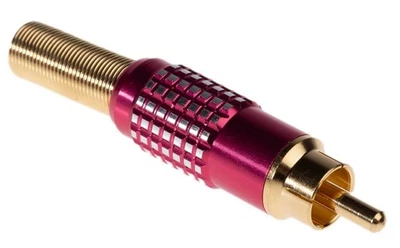 1 X (pack of 5) RS Pro Red Cable Mount RCA Plug with Gold Plated Contacts - Image 1 of 3