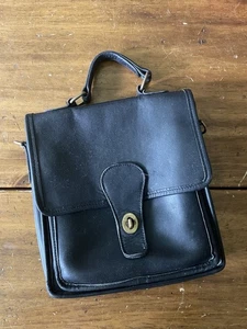 Borsa Coach 5130 Station Bag 1995 vintage borsa NERA pelle tracolla senza tracolla - Foto 1 di 7