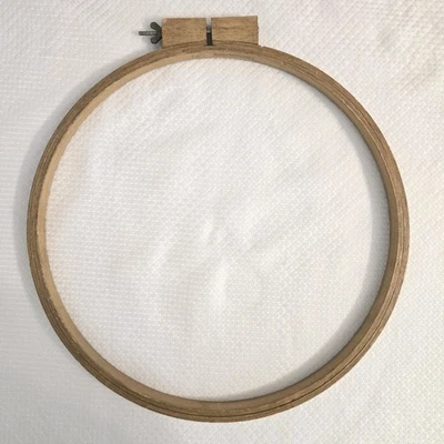 Vtg Wood Embroidery Hoop 14"  Needlework Quilting Decor Wing Nut Close - Image 1 of 4