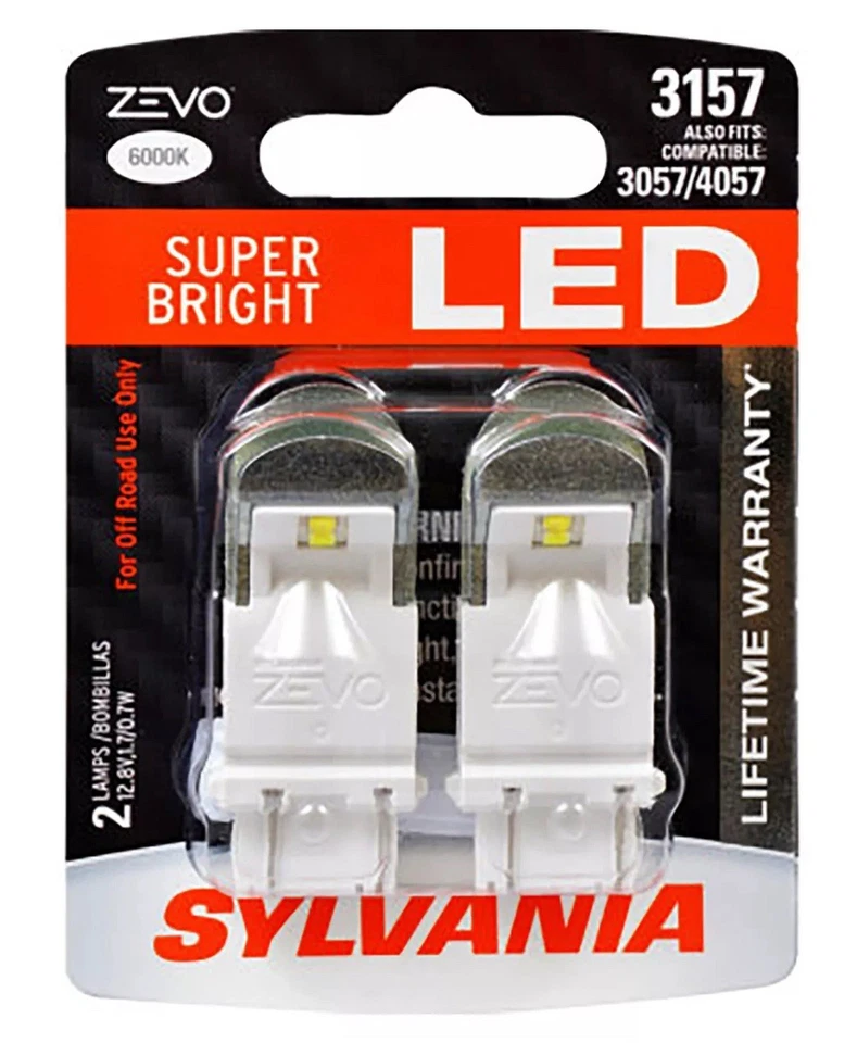 Sylvania Zevo Super Bright White 3157 (3057 4057) LED 2 NEW FACTORY SEALED Bulbs - Image 1 of 1