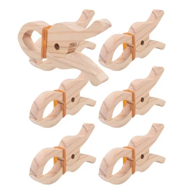6 Stück Hölzerne Spielklammern, Handgefertigte Riesenklammern, Spielzeuge, 1945 - Bild 1 von 4
