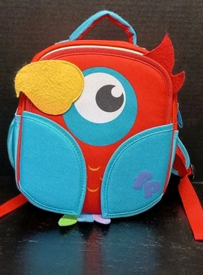 Fisher Price 儿童背包 带拉出游戏 鹦鹉 丛林 软垫 背面 罕见 HTF — 第 1/4 张图片