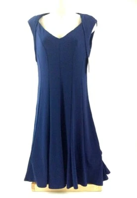 Cartise Women's Blue Polyester Spandex Sleeveless Back Zip  Dress 2 Style 510049 - Image 1 of 4