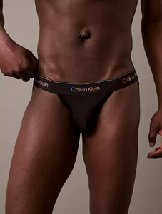 🩲NWT S,M,L,XL Calvin Klein Men's Micro Stretch PRIDE JOCK STRAP Underwear/Black - Picture 1 of 4