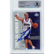 Mike Bibby Sac Kings Signed 2003-04 Upper Deck Card Beckett Authentic Slab COA