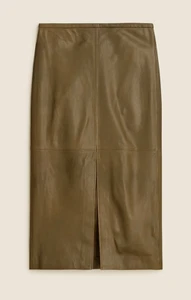 J.Crew Womens Collection pencil midi skirt in leather Size 0 CD417 - Picture 1 of 7
