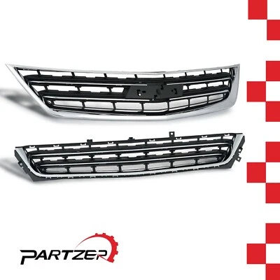Front Upper&Lower Grille Set Black&Chrome For 2014-2020 Chevrolet Chevy Impala - Image 1 of 4