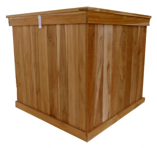 Cajas jardineras Cube Tree de teca, 24" x 24" x 24" Foto 1 de 1