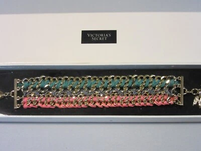 Pulsera Victoria's Secret Cinta Arco Iris Tejida Tono Dorado Ltd. Edición en caja Foto 1 de 4