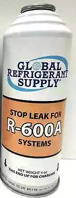 GLOBAL R600a with Stop Leak, 4 oz. Can, System Leak Sealer