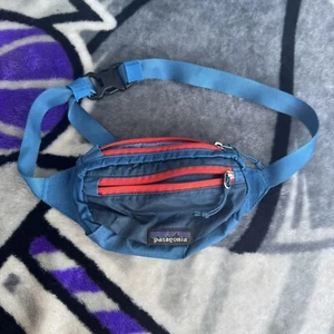 Vtg Look PATAGONIA Blue Paintbrush Lightweight Mini Travel Hip Pack - Picture 1 of 6