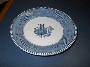 VINTAGE CURRIER & IVES ROYAL PORZELLAN BLAU WEISS 6 1/4" UNTERTASSE - Bild 1 von 3