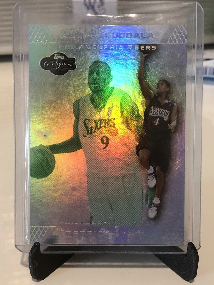 Andre Iguodala & Derrick Byars - 2007/08 Topps Co-Signers Silver Green 9/19 - Image 1 of 2