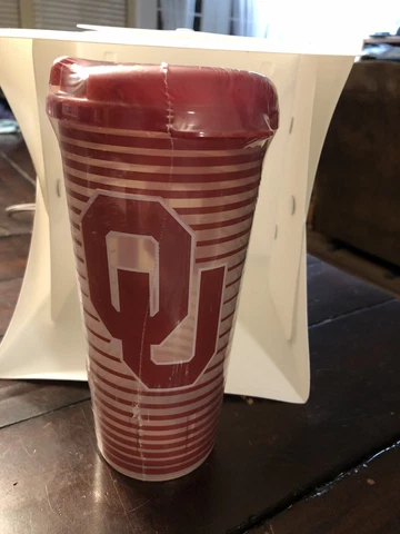 Oklahoma University Sooners 24 oz. Travel Cup Mug Whirley Drink Works - New Cover