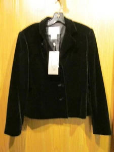 Oscar de la Renta Black Velvet Silk Blend Short Jacket Size 6 NEW $395 - Picture 1 of 13