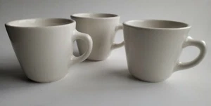 3 Vtg Homer Laughlin USA White Coffee Mugs Cups Embossed Mark - Picture 1 of 7