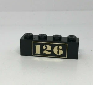 LEGO Trains 4,5v : Brique 1 x 4 ( 126 doré ) - Réf 3010pb001 noir - Set 126 - Imagen 1 de 1