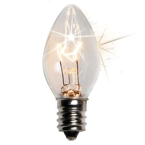 Box of 25 C7 Twinkle Clear Transparent Bulbs Christmas Bulbs 7 Watt - Picture 1 of 1