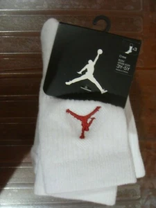 Kids Nike Air Jordan Jump man Crew Socks WJ0010 001 3 Pack Size 3Y~5Y - Picture 1 of 5