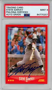 1988 Punteggio #6 Steve Garvey Firmato COA PSA 9 San Diego Padres Autografo Lastrato - Foto 1 di 2