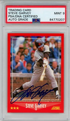 1988 Score #6 Steve Garvey Signed COA PSA 9 San Diego Padres Slabbed Autograph - Image 1 of 2
