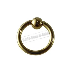 GOLD forma circular ("Hoop") 7 mm BSR Body bola anillo nasal labios acero 316L - Imagen 1 de 6