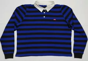 Top de rugby recortado para mujer Levi's en rayas azules/negras talla M, L, XL - Imagen 1 de 7