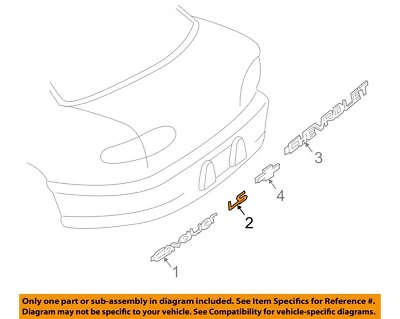 Placa de identificación exterior tapa maletero GM OEM 00-05 Cavalier 22611399 Foto 1 de 2