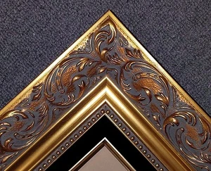 Marco de foto de madera adornado negro de 4" grande clásico dorado boda marcos 1217 gb4art - Imagen 1 de 2