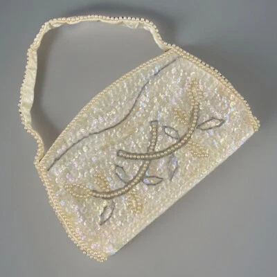 Vintage La Regale Made in Japan of American Sequins Evening Bag Purse Pearl - Image 1 of 4