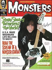 Steve Stevens 1993 Washburn SS100 Frankenstein Monster Series guitar ad print - Picture 1 of 3