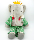 Vintage KING BABAR THE ELEPHANT 20" PLUSH Stuffed Animal by Eden Toys 1977