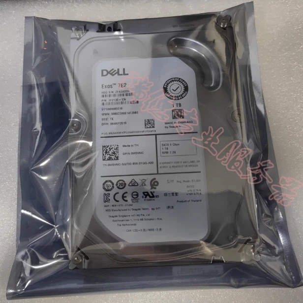 DELL 0W0VNC ST1000NM0018 1TB SATA 3.5" 7.2K 6Gb/s Hard Drive - Image 1 of 1