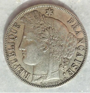 France 5 francs 1870 (Ceres - A - with legend) silver - Picture 1 of 4