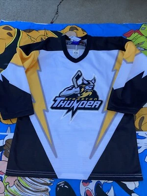 Camiseta de hóquei Stockton Thunder Youth GG nova com etiquetas 2005 costurada ECHL feita no Canadá NOS - Imagem 1 de 4