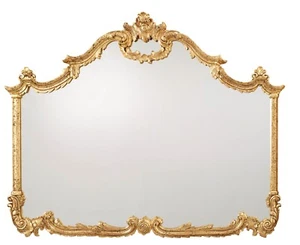 Maitland Smith Traversi Mirror,Baroque Hand-Carved Overmantel Antiqued Gold Leaf - Picture 1 of 4