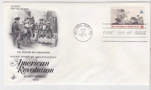 TurtlesTradingPost- Colonial Broadside Poster-1973 FDC #1477- Artcraft Cachet - Picture 1 of 1