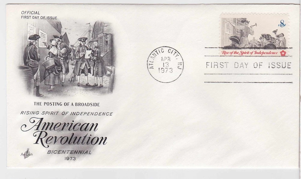 TurtlesTradingPost- Colonial Broadside Poster-1973 FDC #1477- Artcraft Cachet - Image 1 of 1