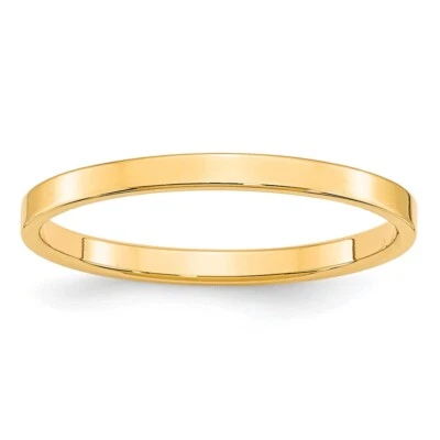 10k Yellow Gold 2mm Flat Wedding Band Ring for Women Size 6.5 - Image 1 of 4