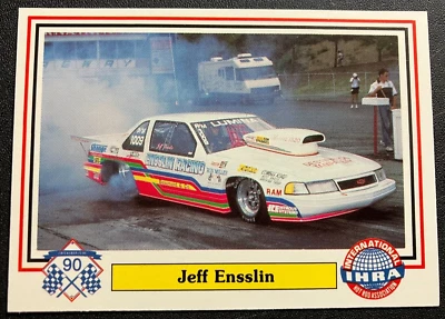 #23 Jeff Ensslin / Chevy Lumina - 1990 Checkered Flag IHRA Drag Racing Card MINT - Image 1 of 2