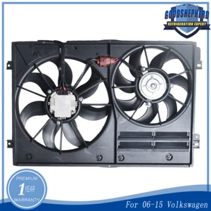 Radiator Cooling Fan For 2005-2016 Volkswagen Jetta 2006-2018 Passat Dual Fan - Picture 1 of 7