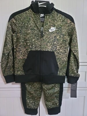 Boys Kids Youth Nike Set Long Sleeve Pullover Pant Set Size 4 Rough Green - Image 1 of 2