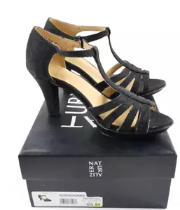 Naturalizer Women's 6.5M Delight Black Sparkle High Heel Open Toe Sandals - Picture 1 of 11