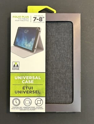 EDGE Universal Folio Plus Protective Cover Case Fits Tablets 7-8" Charcoal Gray - Image 1 of 4