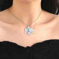 Vintage Design Silver Thunderbird Turquoise Pendant-Thunderbird Silver Necklace